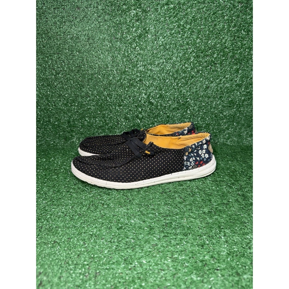 Hey Dude Wendy Women Size 10 Black Polka Dot Hippie Shoes Comfort Slip On Loafer - Picture 4 of 9